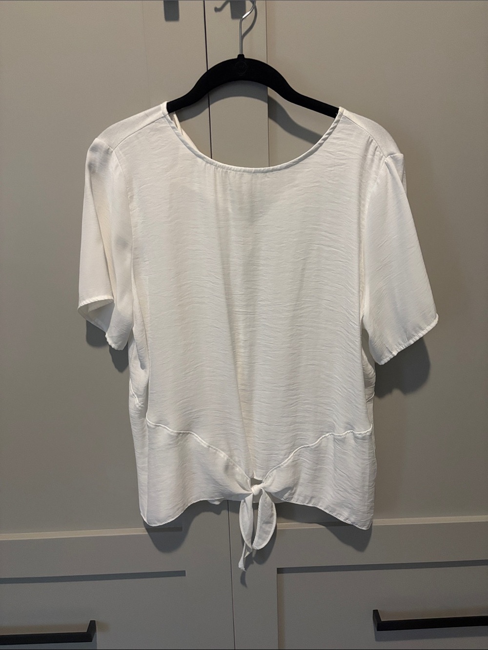 a new day White Short-Sleeve Tie-Back Top